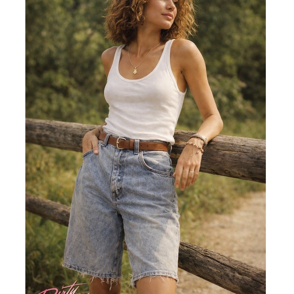 Vintage Dirty Dancing Denim Acid Wash 100% Cotton Shorts Streetwear Jorts 15/16
